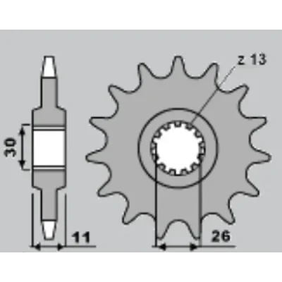 Cht Zębatka Przednia 209 14 Cagiva 50 Cocis 88-89 (A4240209140)