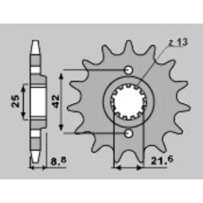 Cht Zębatka Przednia 523 14 Kawasaki El 250 88-04