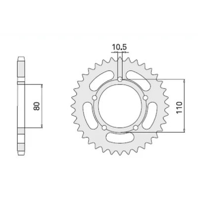 Cht Zębatka Tylna 4350 36 Honda Cb 450S 86-89 (332-36) (Jtr1332.36)
