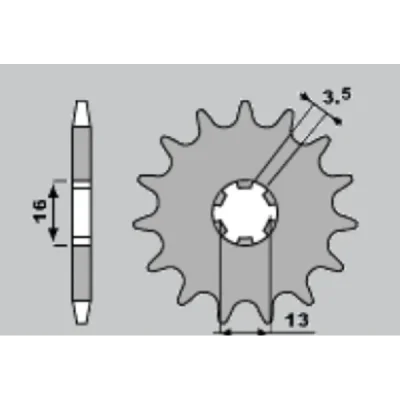 Cht Zębatka Przednia 415 11 Suzuki Ts 50, Yamaha Dt50 Mx/Rd50Mx (562-12)