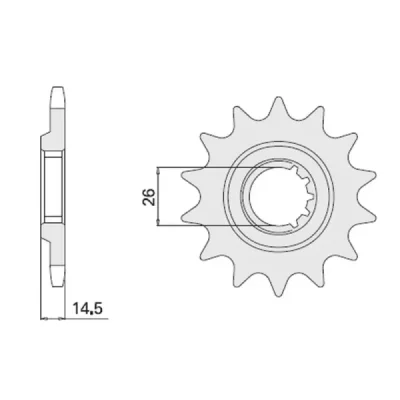 Zębatka przód CHT 335 15 zębów rozmiar 630 (33515K) Zębatka przód CHT 335 15 zębów rozmiar 630 (33515K)
