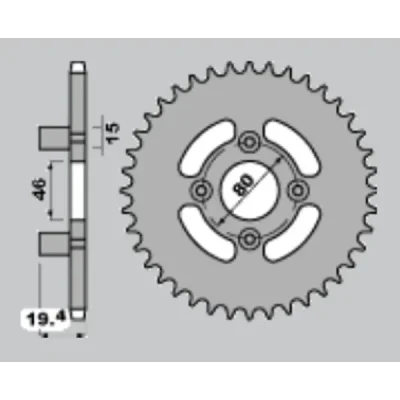 Cht Zębatka Tylna 319 48 Malaguti 50 Enduro 86-91 (319-48)