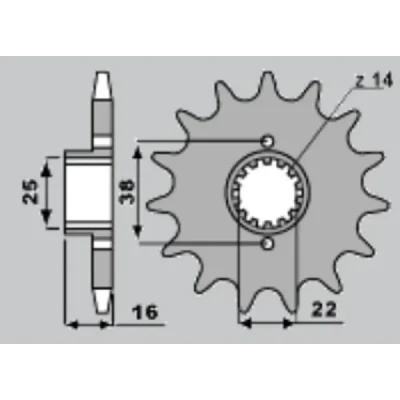 Cht Zębatka Przednia 2050 14 Ducati 748/916/944/996 1000 Cht Zębatka Przednia 2050 14 Ducati 748/916/944/996 1000