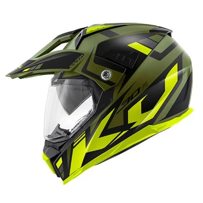 Kask dual-sport KV30 Evo Grayer zielony (khaki) mat/czarny/żółty XS z szybą z blendą ECE 22R06 - Kappa Kask dual-sport KV30 Evo Grayer zielony (khaki) mat/czarny/żółty XS z szybą z blendą ECE 22R06 - Kappa
