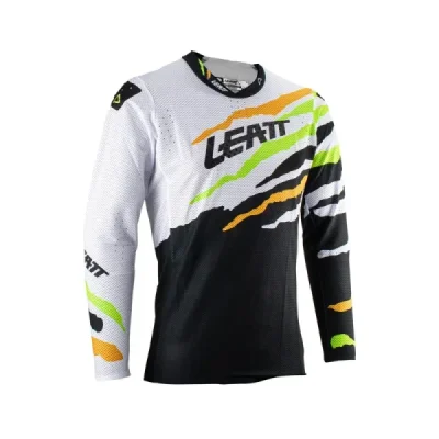 Leatt Koszulka Moto 5.5 Ultraweld Jersey Citrus Tiger Biały/Czarny/Pomarańczowy/Zielony Fluo M Leatt Koszulka Moto 5.5 Ultraweld Jersey Citrus Tiger Biały/Czarny/Pomarańczowy/Zielony Fluo M