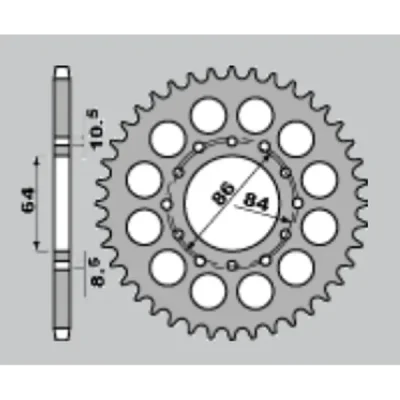 Jr Zębatka Tylna 814 44 Suzuki Gsx 400 E '81-'83 Jr Zębatka Tylna 814 44 Suzuki Gsx 400 E '81-'83