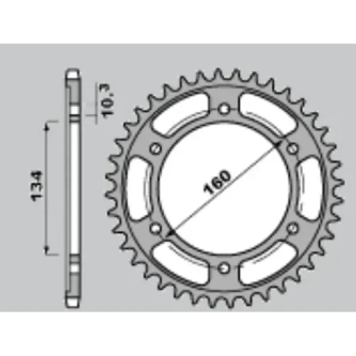 Jr Zębatka Tylna Ultralight Utwardzana 4405 46 C45 Honda Cbr 600F Sport '01-'02, Cbr 600 F4I '01-'06 (Jtr1307.46)