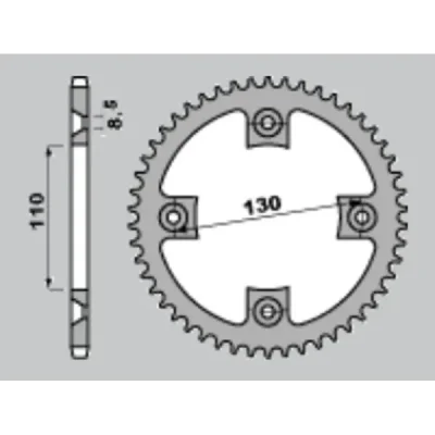 Jr Zębatka Tylna Aluminiowa (Anodowana) 4306 56 Honda Cr 80 / 85 '85-'07 Czerwony (Łańc. 420)