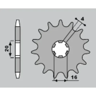 Jr Zębatka Przednia 416 15 Suzuki Rm 80 '97-'01 (+2), Rm 85 '02-'18 (+2), Yamaha Yz 80 '81-'01 (+2) (Jtf416.15)