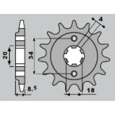 Zębatka przednia JR 2046 14z (204614JRS) Zębatka przednia JR 2046 14z (204614JRS)