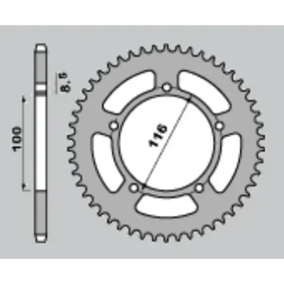 Grosskopf Zębatka Tylna Aluminiowa Zielony 464 51 Kawasaki Kx 60 '83-'03, Kx 80 '83-'85, Suzuki Rm 60 K3 '03 (Łańc. 420)
