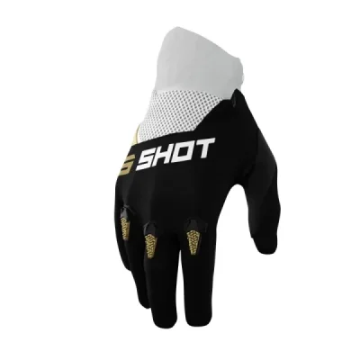 Shot Racing Rękawice Moto Devo Gold Czarny/Biały/Złoty 11 Shot Racing Rękawice Moto Devo Gold Czarny/Biały/Złoty 11