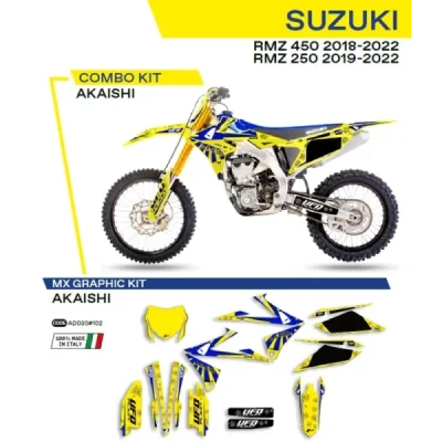 Okleina motocyklowa UFO Akaishi Suzuki RMZ 250 19-22 RMZ 450 18-22 żółty (AD030102) Okleina motocyklowa UFO Akaishi Suzuki RMZ 250 19-22 RMZ 450 18-22 żółty (AD030102)