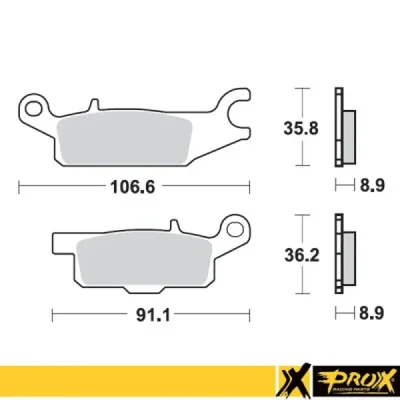 Klocki hamulcowe ProX tył Yamaha YFM 550 700F Grizzly 07-15 (Right) (37.285102)