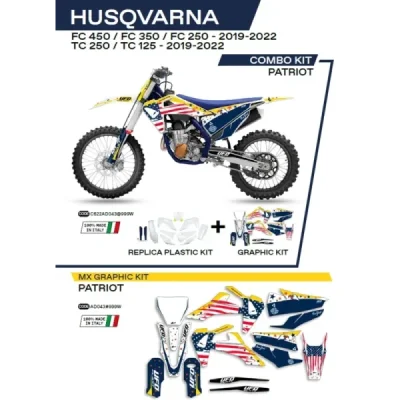 Komplet plastików i oklein UFO Patriot Husqvarna TC 125 250 19-22 FC 250 350 450 19-22 biały niebieski OEM (C622AD043999W) Komplet plastików i oklein UFO Patriot Husqvarna TC 125 250 19-22 FC 250 350 450 19-22 biały niebieski OEM (C622AD043999W)