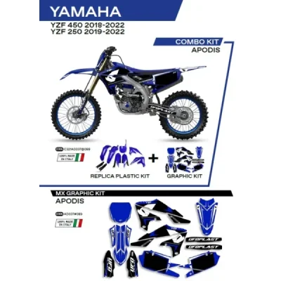 Komplet plastików i oklein UFO Apodis Yamaha YZF 250 19-22 YZF 450 18-22 niebieski (C321AD037089)