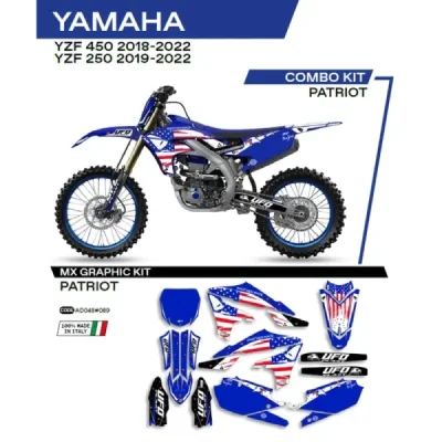 Okleina motocyklowa UFO Patriot Yamaha YZF 250 19-22 YZF 450 18-22 niebieski (AD048089) Okleina motocyklowa UFO Patriot Yamaha YZF 250 19-22 YZF 450 18-22 niebieski (AD048089)