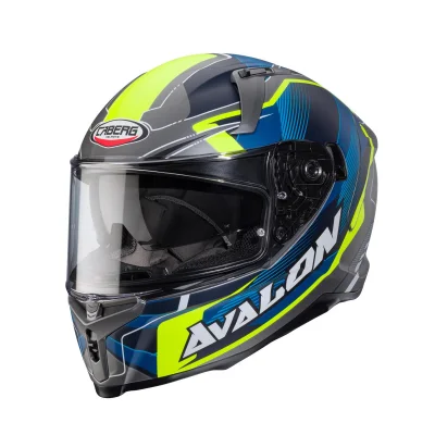 Kask integralny Avalon X Optic szary mat/niebieski/żółty fluo L - Caberg Kask integralny Avalon X Optic szary mat/niebieski/żółty fluo L - Caberg