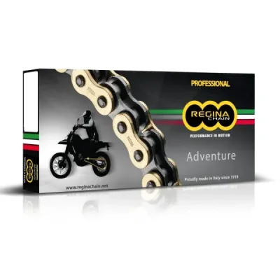Łańcuch napędowy 520ZRE złoty 116 ogniw Z-ring do 650ccm zapinka zakuwka pełna zakuwka drążona - REGINA Łańcuch napędowy 520ZRE złoty 116 ogniw Z-ring do 650ccm zapinka zakuwka pełna zakuwka drążona - REGINA