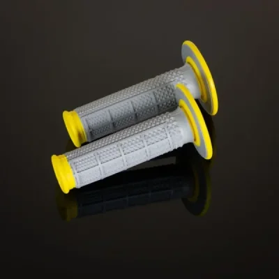 Manetki MX Dual Compound Tapered dwuskładnikowe szary/żółty - RENTHAL Manetki MX Dual Compound Tapered dwuskładnikowe szary/żółty - RENTHAL