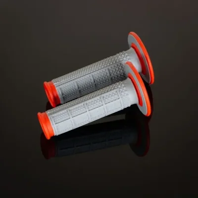 Manetki MX Dual Compound Tapered Half Waffle dwuskładnikowe szary/pomarańczowy - RENTHAL Manetki MX Dual Compound Tapered Half Waffle dwuskładnikowe szary/pomarańczowy - RENTHAL