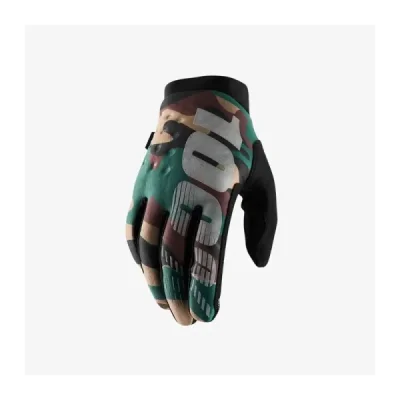 100 Procent Rękawice Cross/Enduro Brisker Softshell Czarny/Camo L Stary Kod 10016-061-12