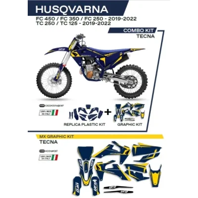 Komplet plastików i oklein UFO Tecna Husqvarna TC 125 250 19-22 FC 250 350 450 19-22 niebieski (C622AD014087)