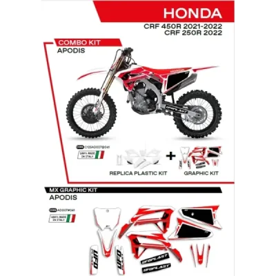 Komplet plastików i oklein UFO Apodis Honda CRF 250R 22 CRF 450 21-22 biały (C125AD007041)