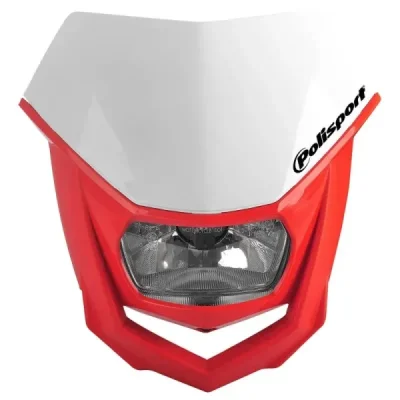 Lampa przednia owiewka Polisport Halo biało-czerwona (8657400040)