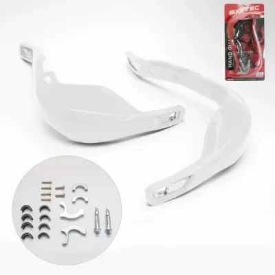 Osłony dłoni uniwersalne, białe, mocowanie 22mm i 28mm, Biketec BTHGALUWH Osłony dłoni uniwersalne, białe, mocowanie 22mm i 28mm, Biketec BTHGALUWH