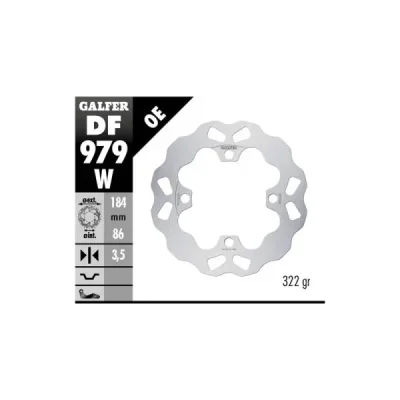 Tarcza hamulcowa Galfer tył WAVE Yamaha YXR 700 Rhino 08- (DF979W)