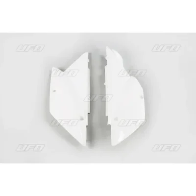 Komplet plastikowych osłon bocznych tylnych UFO Kawasaki KLX 110 10-20 białe (KA04717047)