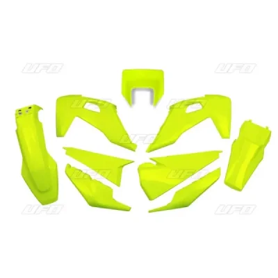 Komplet plastików UFO Husqvarna TE TX FE 20 z osłoną lampy żółty Fluo (HUKIT623DFLU) Komplet plastików UFO Husqvarna TE TX FE 20 z osłoną lampy żółty Fluo (HUKIT623DFLU)