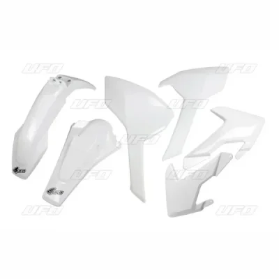 UFO KOMPLET PLASTIKÓW HUSQVARNA TE/TX 125/250/300 '17-19, FE 250/350/450/501 '17-19 OEM '19 (BIAŁY) (HU618E999W)