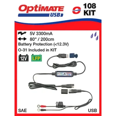 Ładowarka USB ze złączem SAE 3300mA i złączem O31 - Optimate