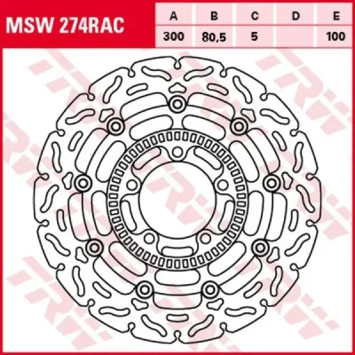 Tarcza hamulcowa TRW Lucas przód (MSW274RAC) Tarcza hamulcowa TRW Lucas przód (MSW274RAC)