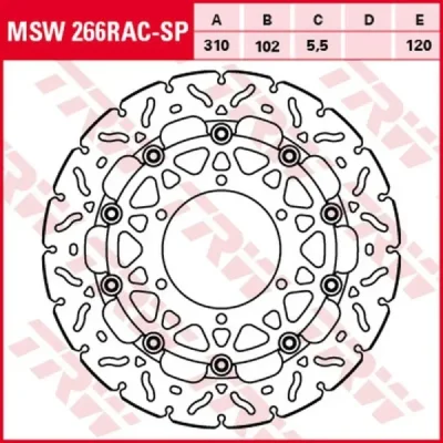 Tarcza hamulcowa TRW Lucas MSW 266 RAC przód (MSW266RAC)