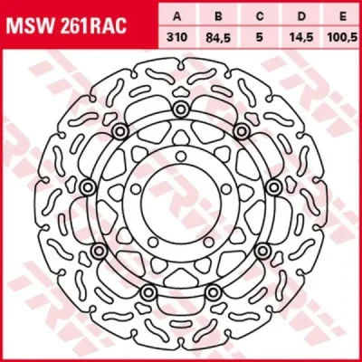 Tarcza hamulcowa TRW Lucas MSW 261 RAC przód (MSW261RAC)