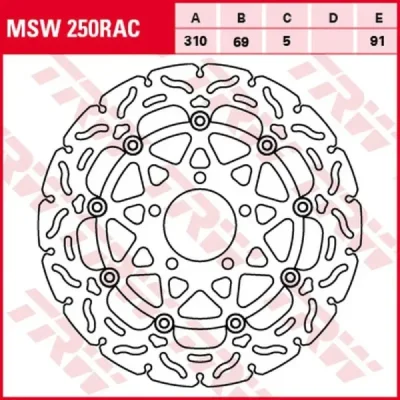 Tarcza hamulcowa TRW Lucas MSW 250RAC przód (MSW250RAC)