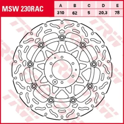 Tarcza hamulcowa TRW Lucas przód (MSW230RAC) Tarcza hamulcowa TRW Lucas przód (MSW230RAC)