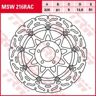 Tarcza hamulcowa TRW Lucas MSW 216 RAC przód (MSW216RAC) Tarcza hamulcowa TRW Lucas MSW 216 RAC przód (MSW216RAC)