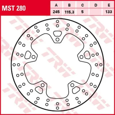 Tarcza hamulcowa TRW Lucas MST 280 tył (MST280) Tarcza hamulcowa TRW Lucas MST 280 tył (MST280)