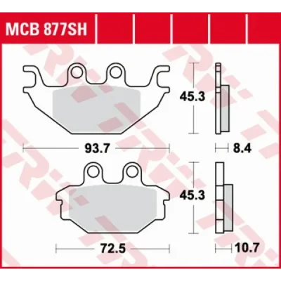 Klocki hamulcowe TRW Lucas MCB 877 SH (2 szt.) (MCB877SH) Klocki hamulcowe TRW Lucas MCB 877 SH (2 szt.) (MCB877SH)