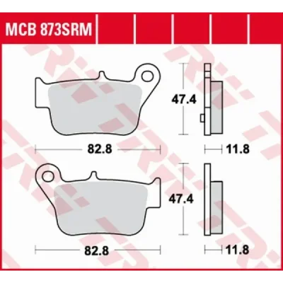 Klocki hamulcowe TRW Lucas MCB 873 SRM (2 szt.) (MCB873SRM) Klocki hamulcowe TRW Lucas MCB 873 SRM (2 szt.) (MCB873SRM)