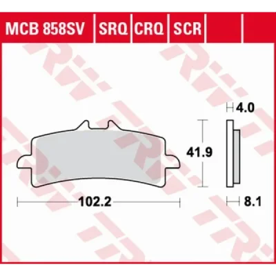 Klocki hamulcowe TRW Lucas MCB 858 SCR (2 szt.) (MCB858SCR) Klocki hamulcowe TRW Lucas MCB 858 SCR (2 szt.) (MCB858SCR)