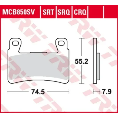 Klocki hamulcowe TRW Lucas MCB 850 SRT (2 szt.) - MCB850SRT Klocki hamulcowe TRW Lucas MCB 850 SRT (2 szt.) - MCB850SRT