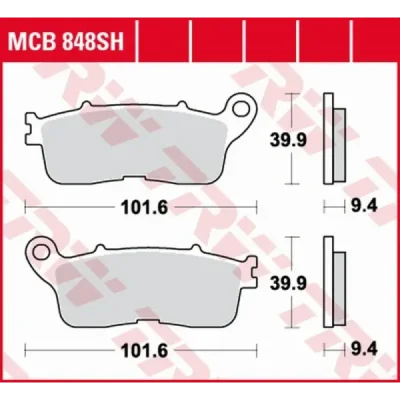 Klocki hamulcowe TRW Lucas MCB 848 SH (2 szt.) (MCB848SH) Klocki hamulcowe TRW Lucas MCB 848 SH (2 szt.) (MCB848SH)