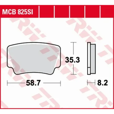 Klocki hamulcowe TRW Lucas MCB 825 SI (2 szt.) (MCB825SI) Klocki hamulcowe TRW Lucas MCB 825 SI (2 szt.) (MCB825SI)
