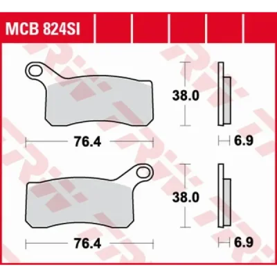 Klocki hamulcowe TRW Lucas MCB 824 SI (2 szt.) (MCB824SI) Klocki hamulcowe TRW Lucas MCB 824 SI (2 szt.) (MCB824SI)