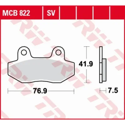 Klocki hamulcowe TRW Lucas MCB 822 SV (2 szt.) (MCB822SV)